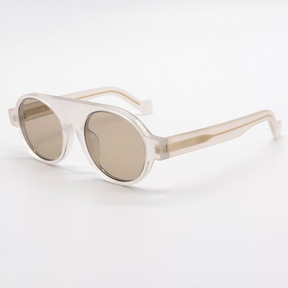 NEW LOEWE LW40020I 21E WHITE BROWN ROUND SUNGLASSES LOEWE - Picture 6 of 11
